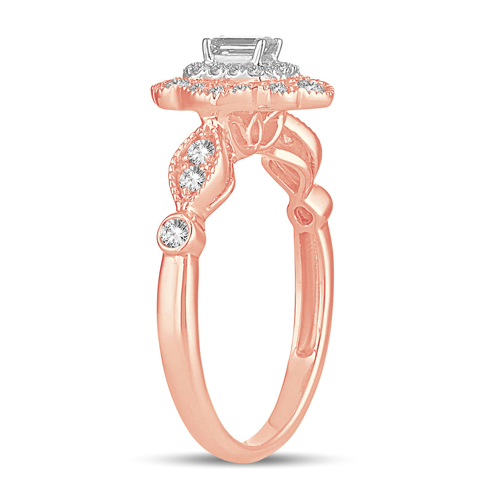 14K Rose Gold Magnifcnet 0.50Ct Diamond Ring