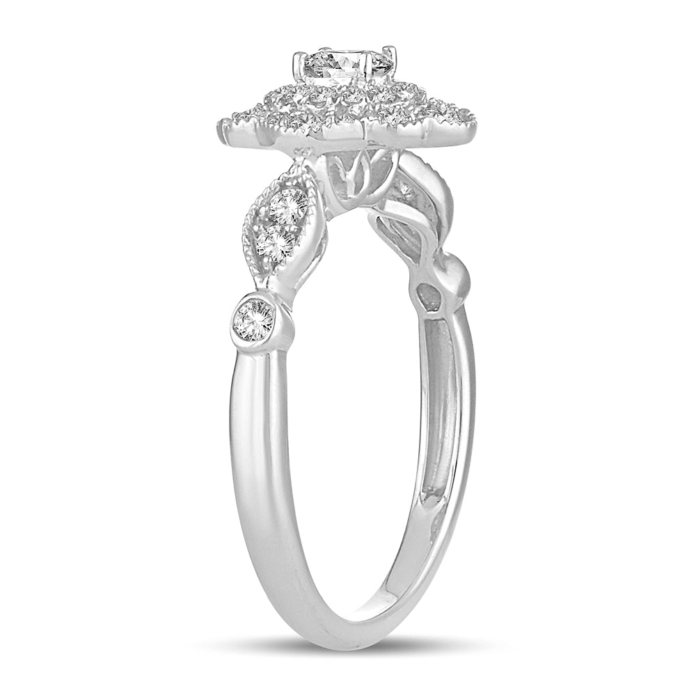 14K White Gold Dazzling 0.50Ct Diamond Ring