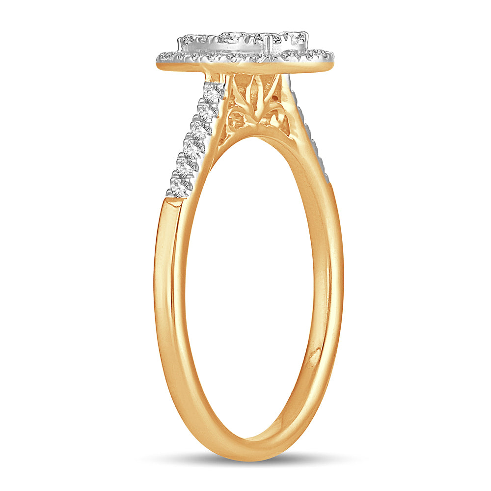 14K Yellow Gold Magnifcnet 0.33Ct Diamond Ring