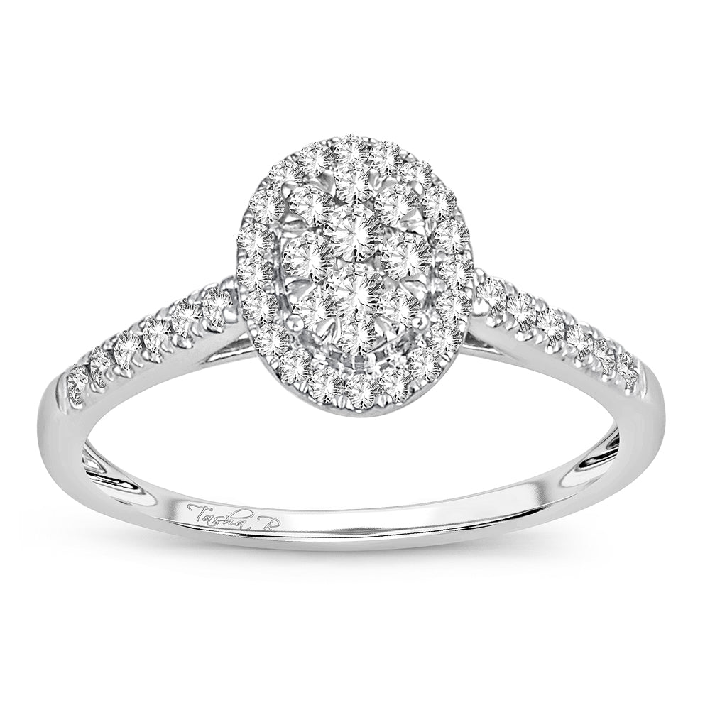 14K White Gold Elegant 0.33Ct Diamond Ring