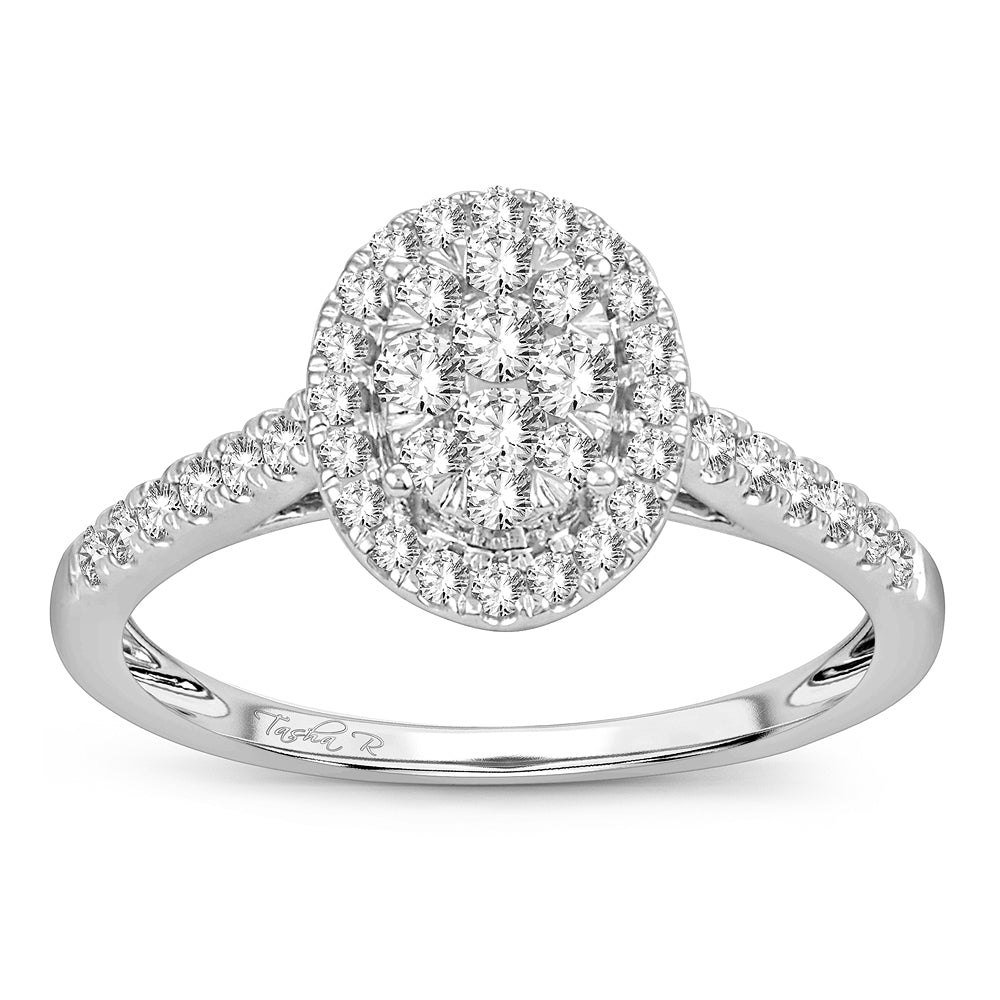 14K White Gold Exquisite 0.50Ct Diamond Ring