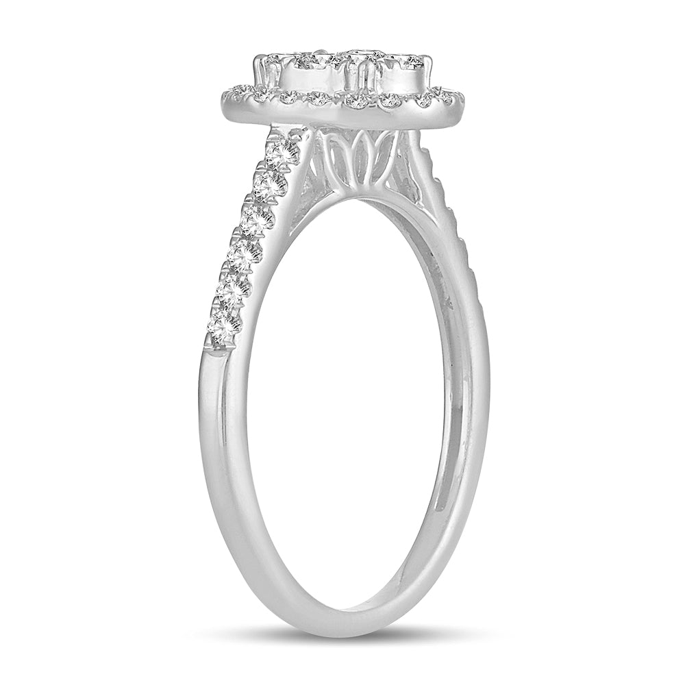 14K White Gold Exquisite 0.50Ct Diamond Ring