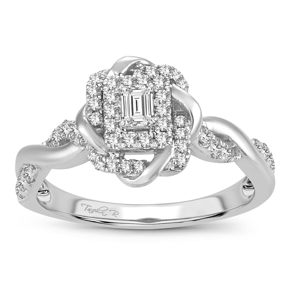 14K White Gold Exquisite 0.50Ct Diamond Ring