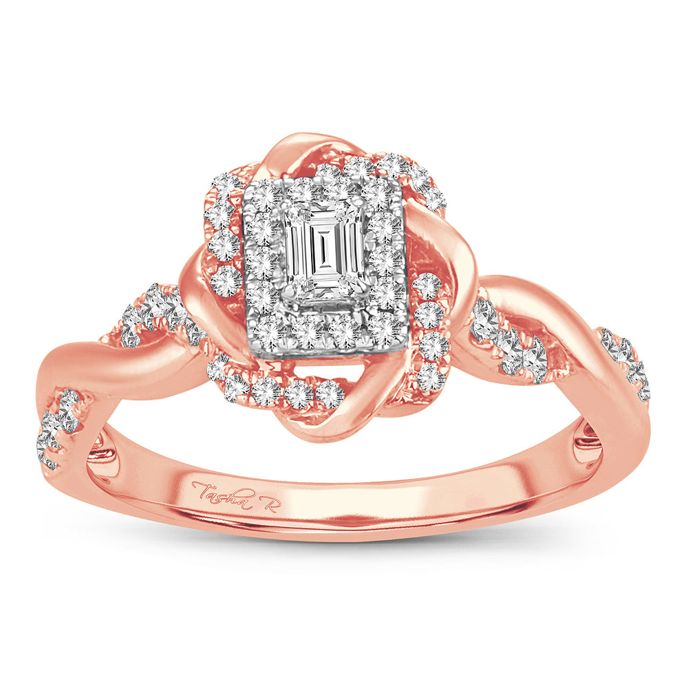 14K Rose Gold Beautiful 0.50Ct Diamond Ring