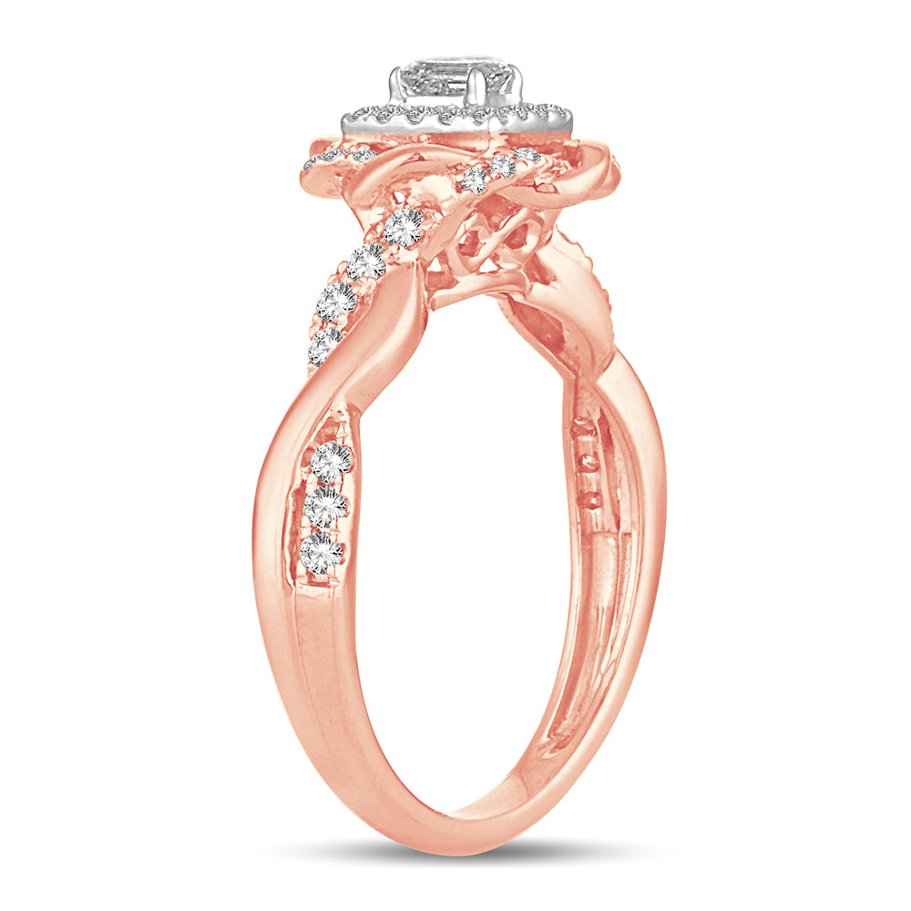 14K Rose Gold Beautiful 0.50Ct Diamond Ring