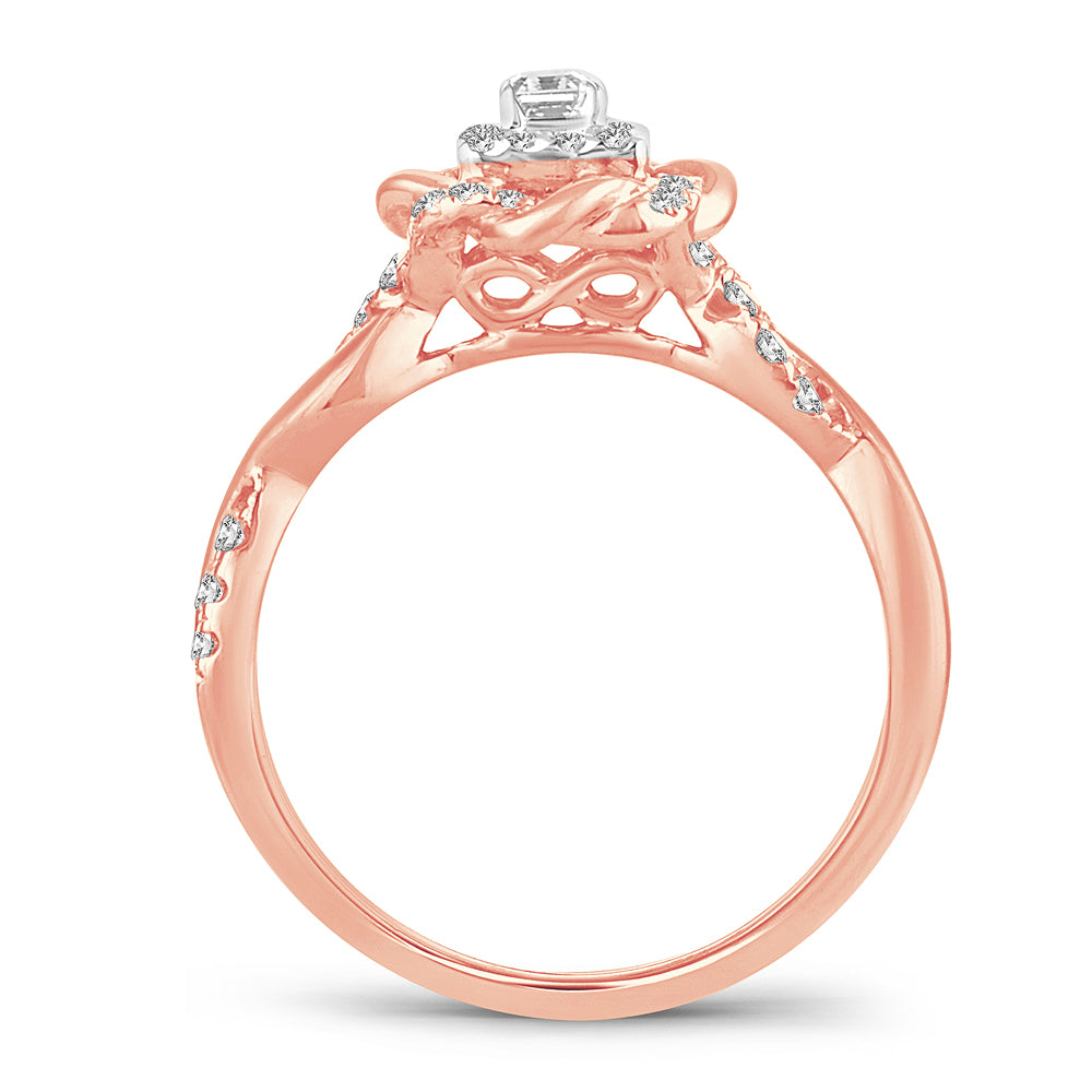 14K Rose Gold Beautiful 0.50Ct Diamond Ring