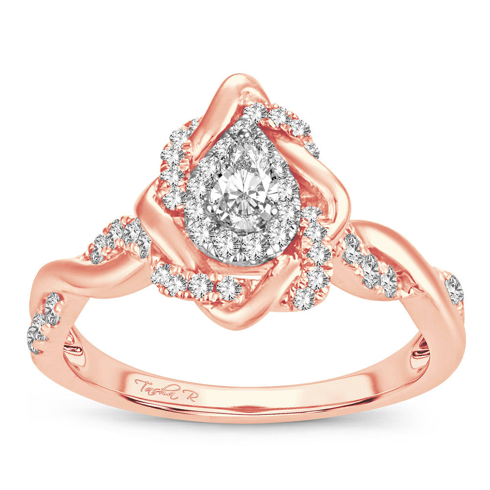 14K Rose Gold Dazzling 0.50Ct Diamond Ring