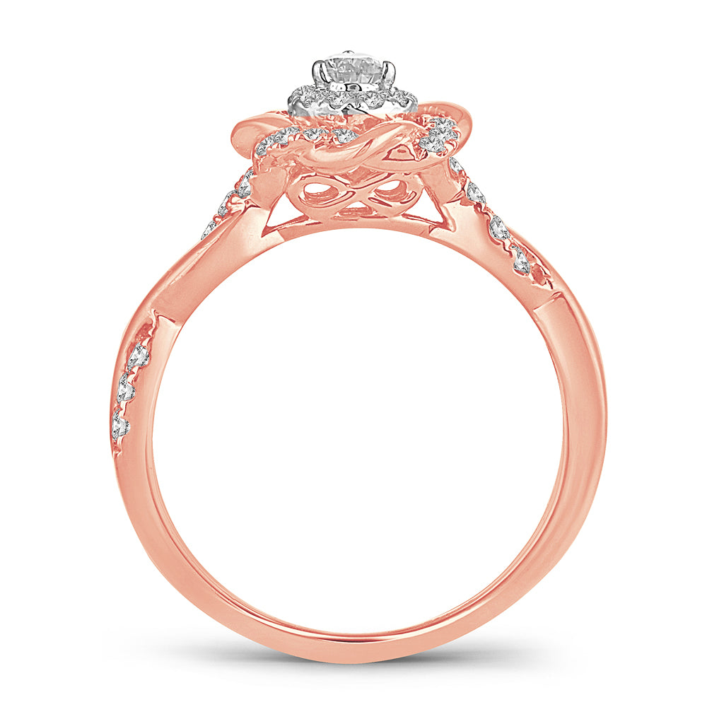 14K Rose Gold Dazzling 0.50Ct Diamond Ring