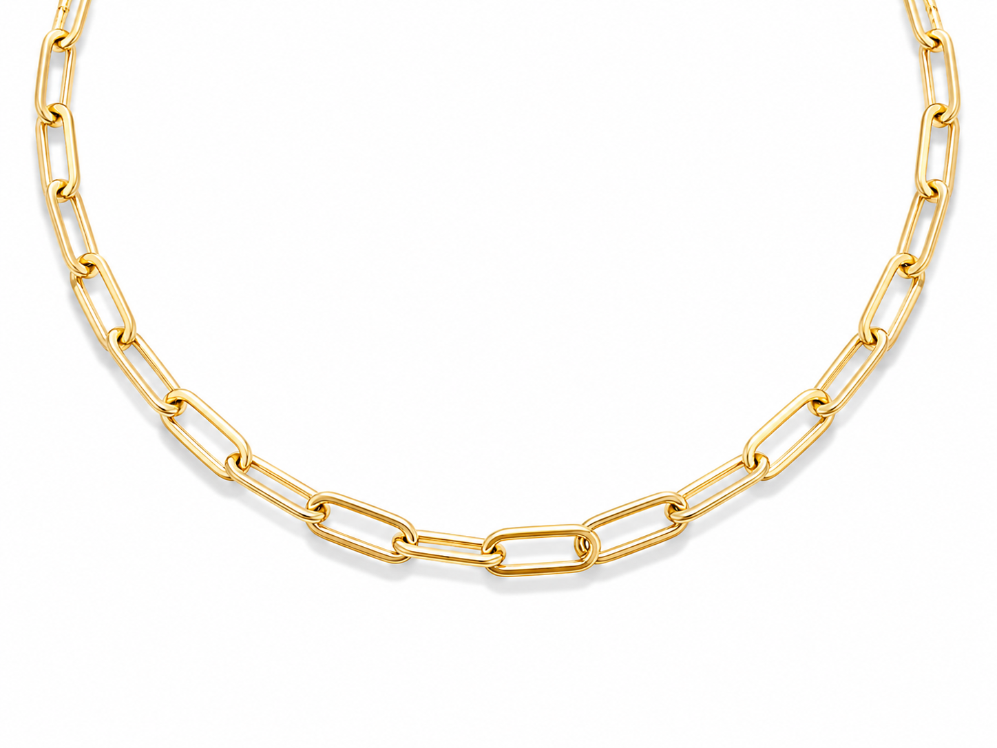 14KT Yellow Gold 4.5 MM Hand Polished Link Chain
