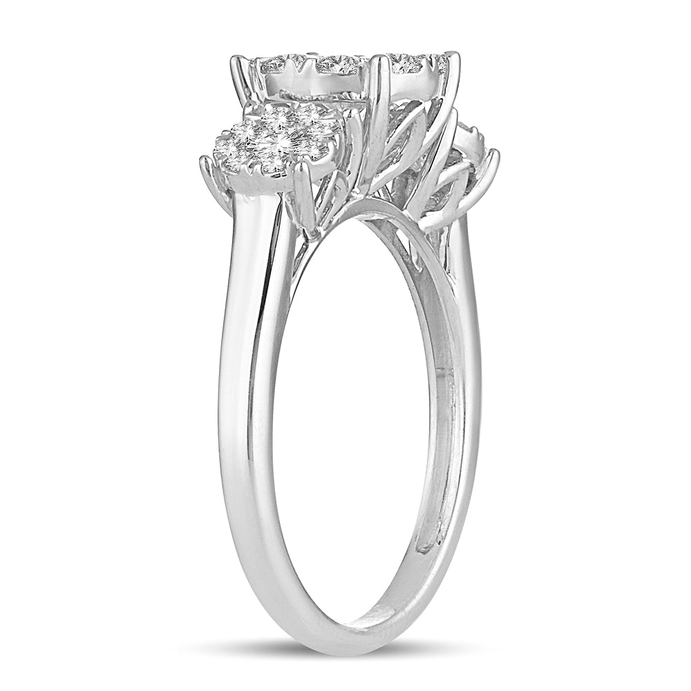 14K White Gold Dazzling 1.01Ct Diamond Ring