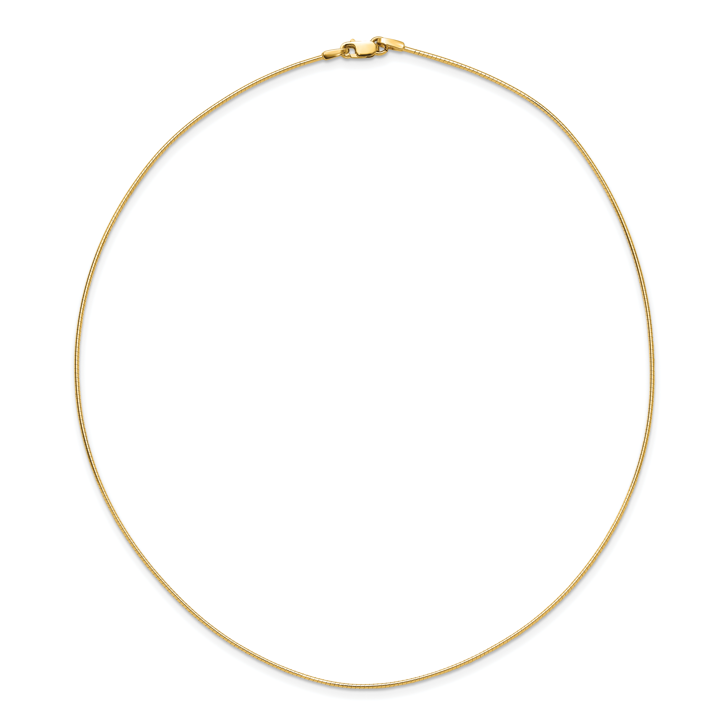 10K Yellow Gold 1mm Snake Wire Necklace