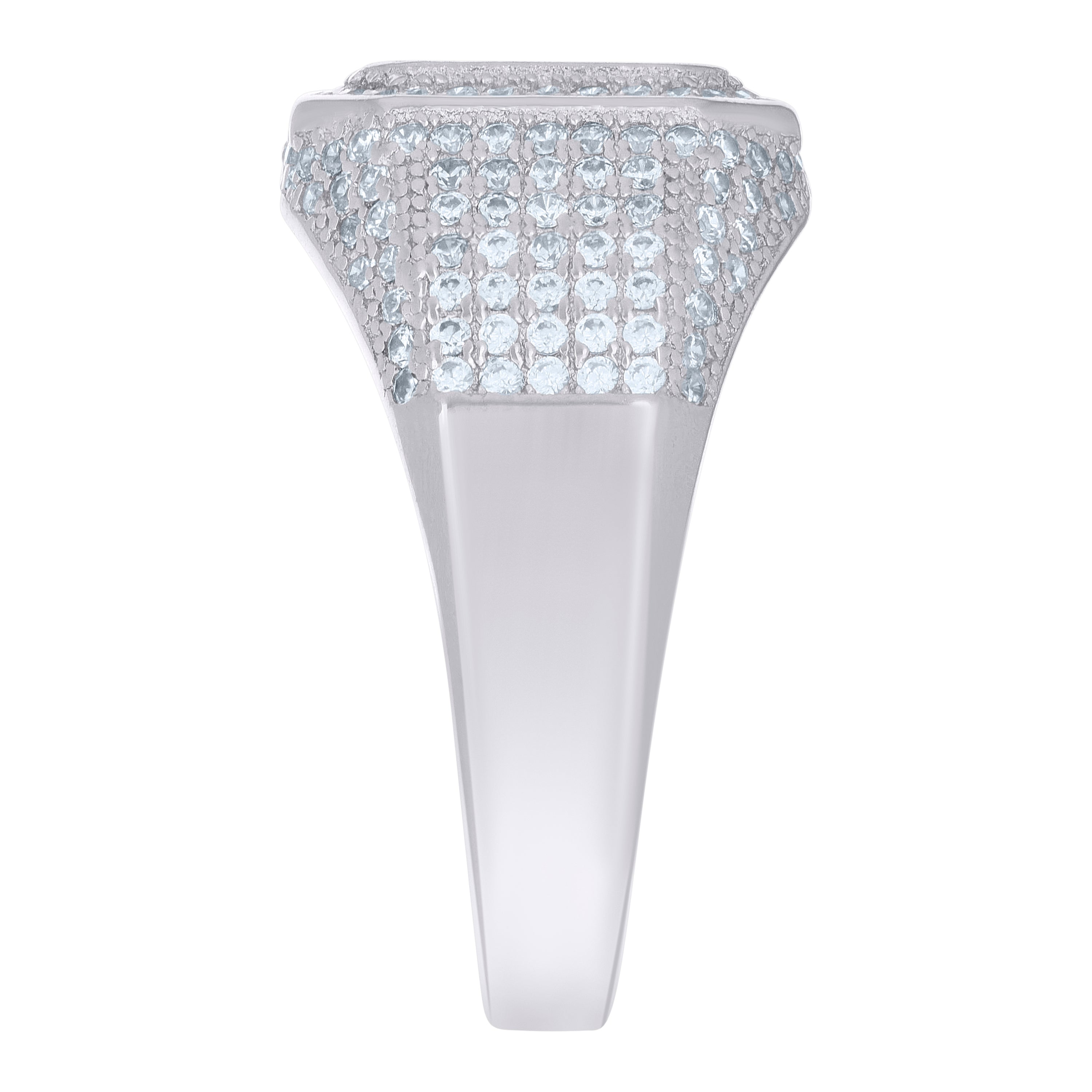 925 Sterling Silver White Mens Cubic-Zirconia Fashion Ring