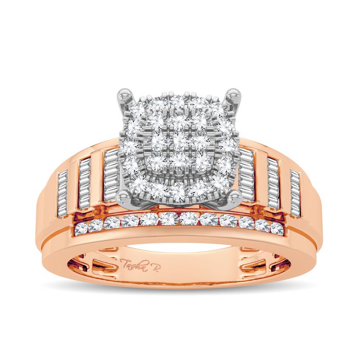 10K Rose Gold Dazzling 0.50Ct Diamond Ring
