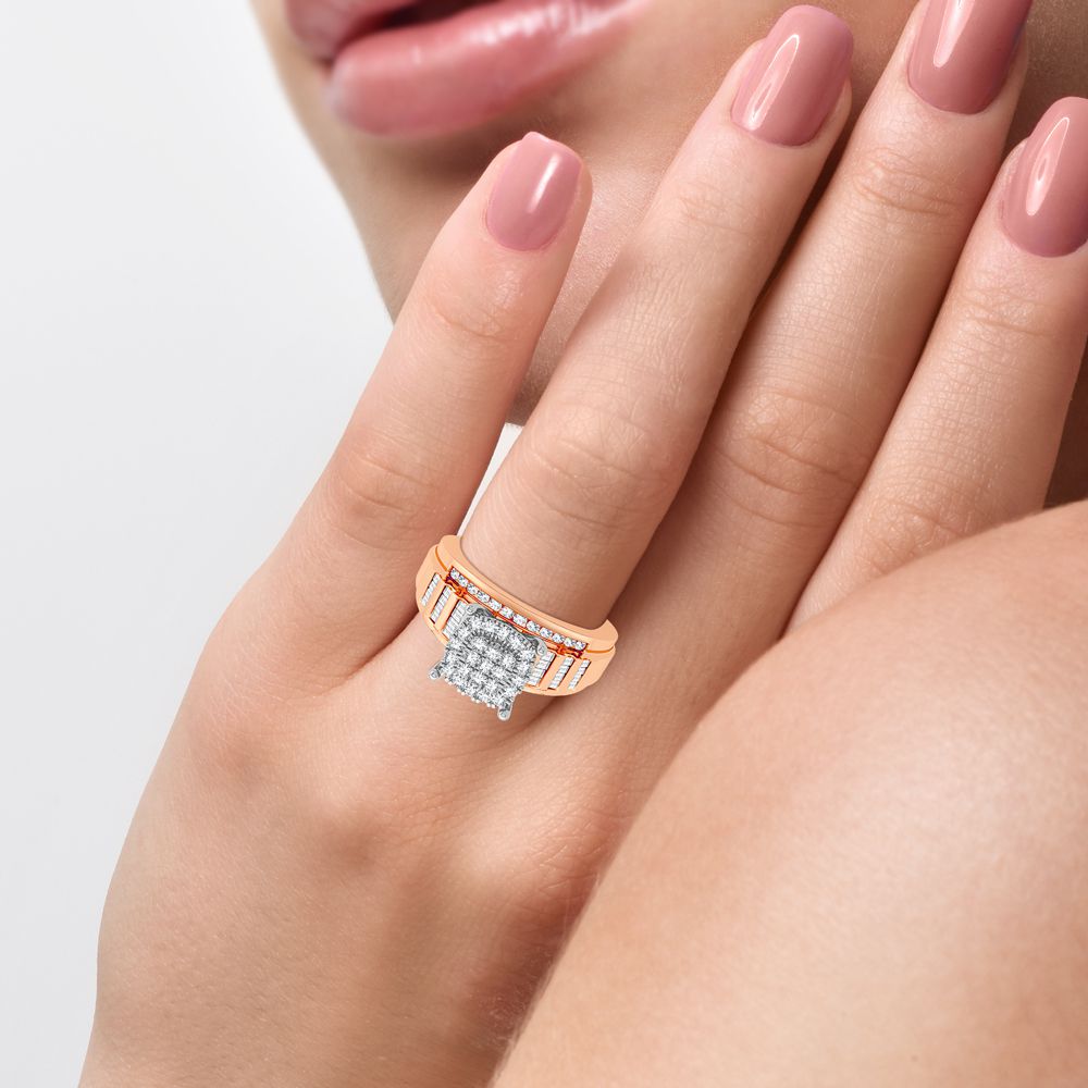 10K Rose Gold Dazzling 0.50Ct Diamond Ring