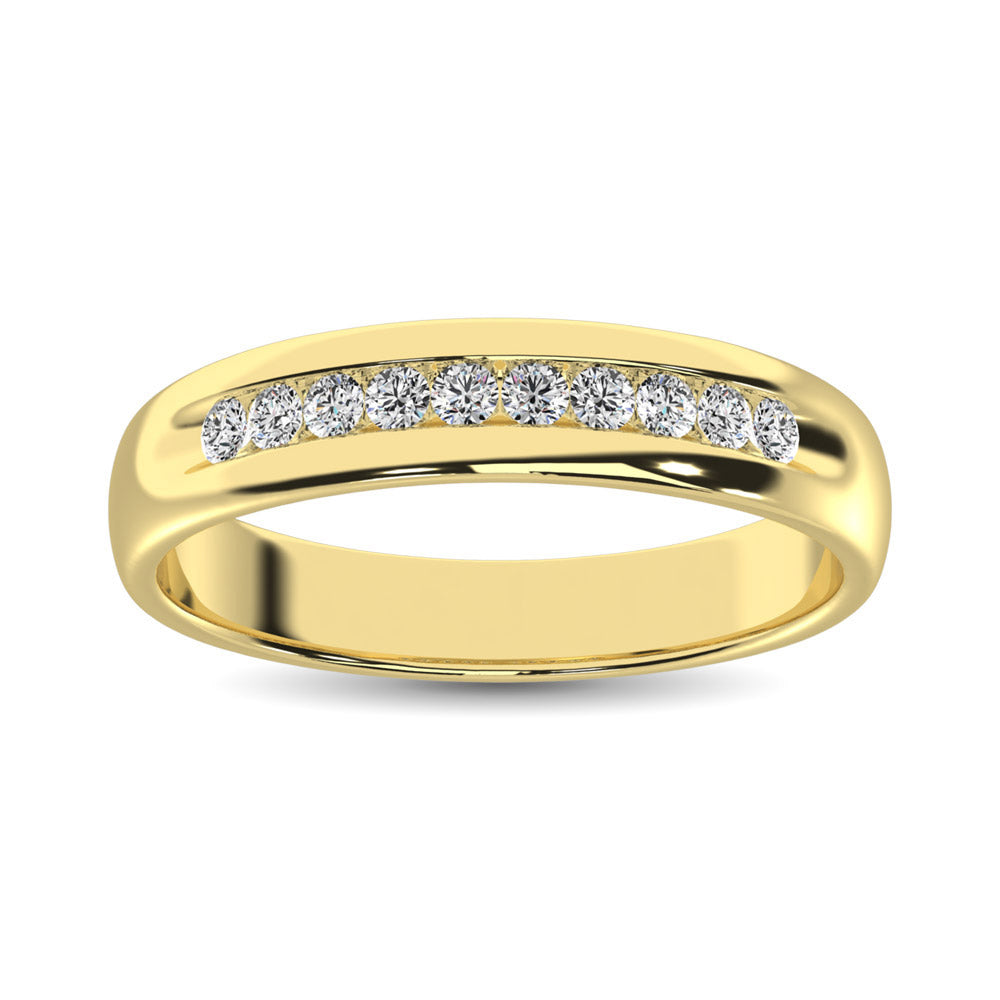 Diamond 1 Ct.Tw. Mens Machine Band In 10K Yellow Gold