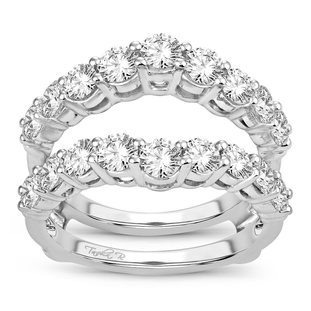 14K White Gold Dazzling 2.00Ct Diamond Rnig Guard