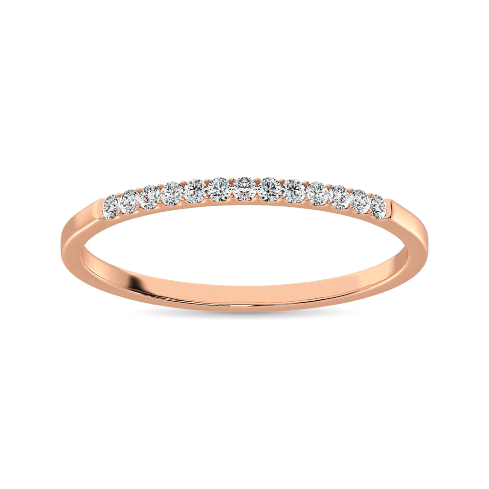 14K Rose Gold 1/5 Ct Diamond Ladies Machine Band