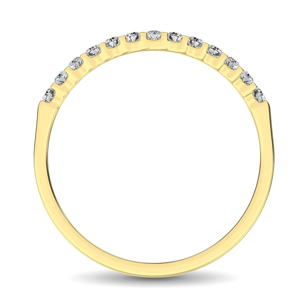14K Yellow Gold 1/5 Ct Diamond Ladies Machine Band