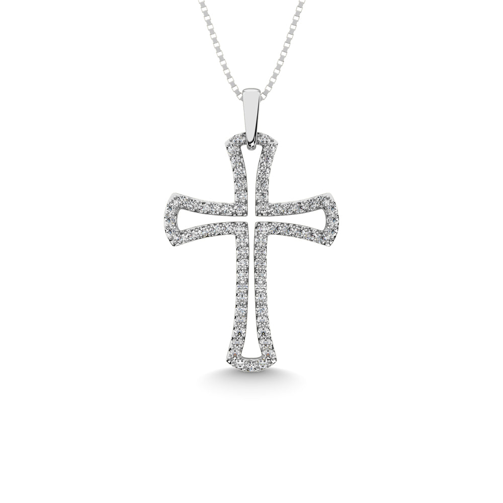 Diamond 1/4 Ct.Tw. Cross Pendant In 10K White Gold