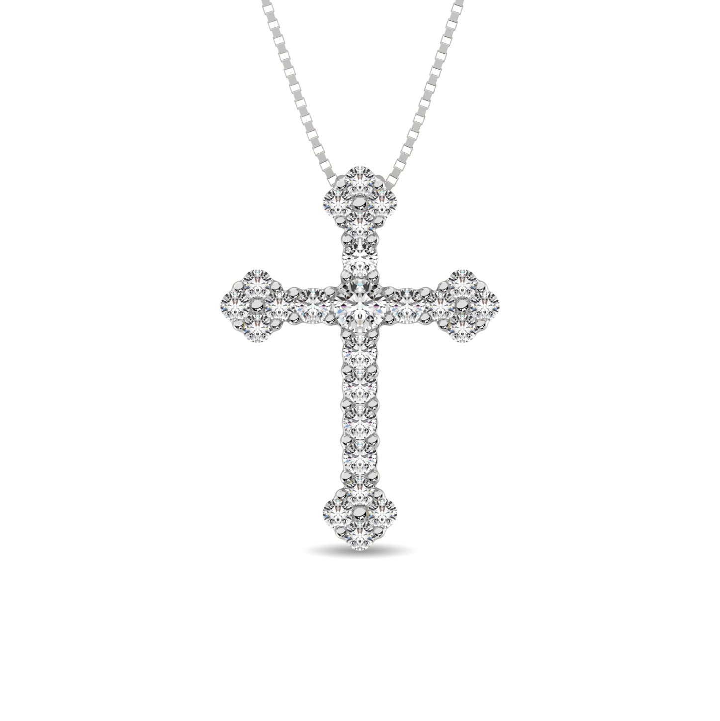 Diamond 1/3 Ct.Tw. Cross Pendant In 10K White Gold