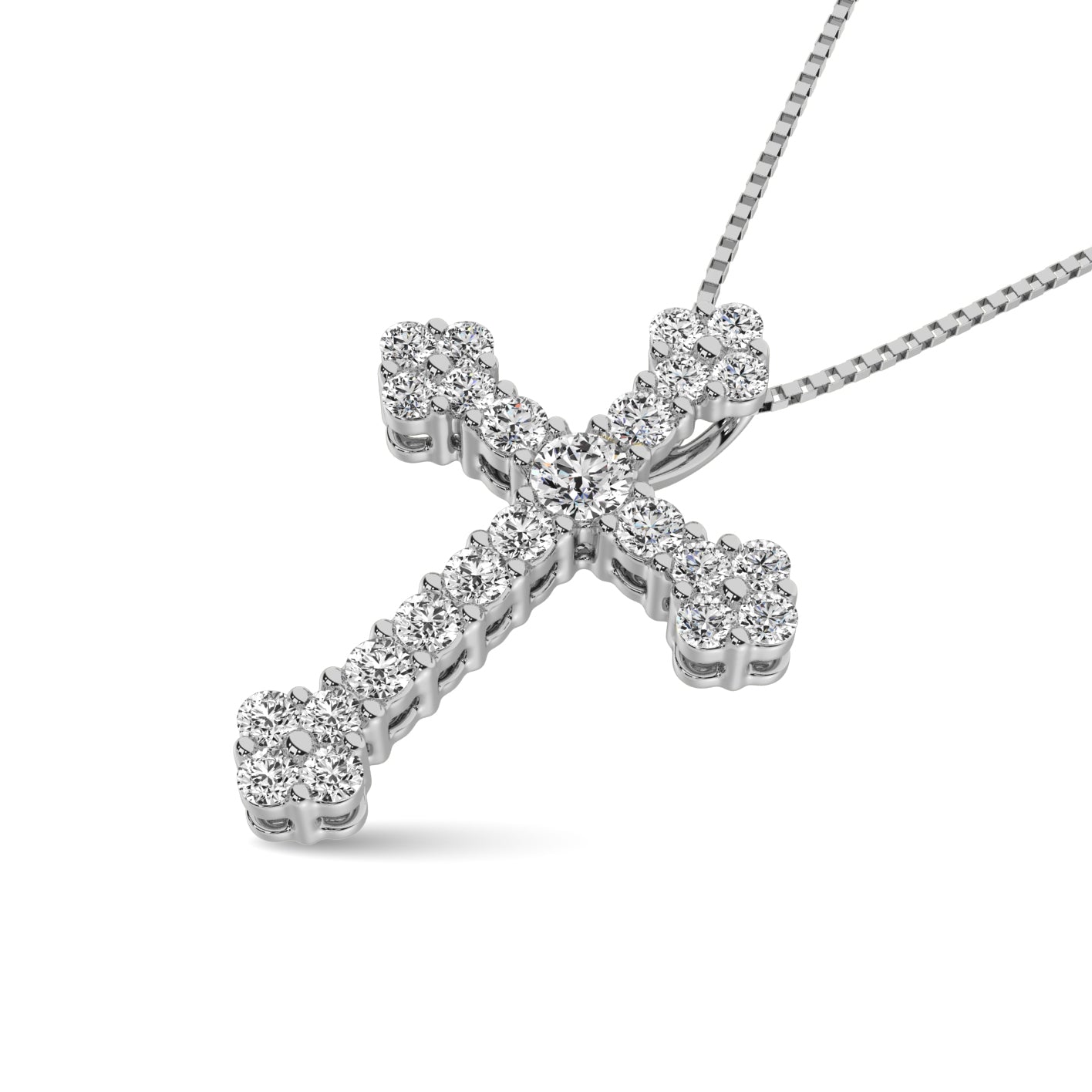 Diamond 1/3 Ct.Tw. Cross Pendant In 10K White Gold