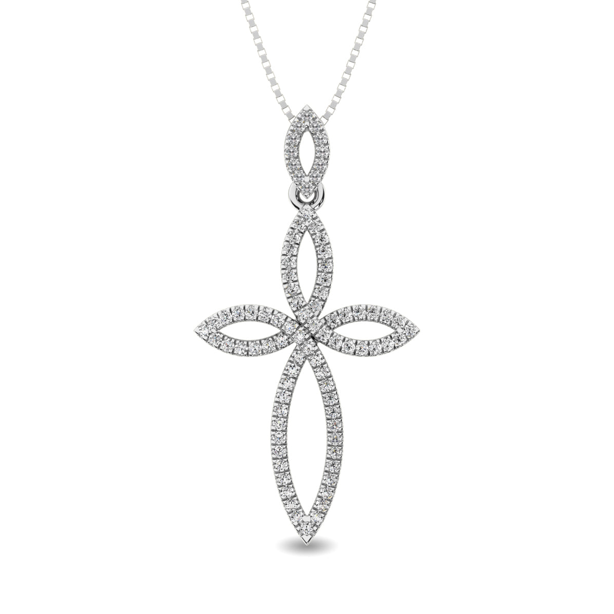 Diamond 1/5 Ct.Tw. Cross Pendant In 10K White Gold