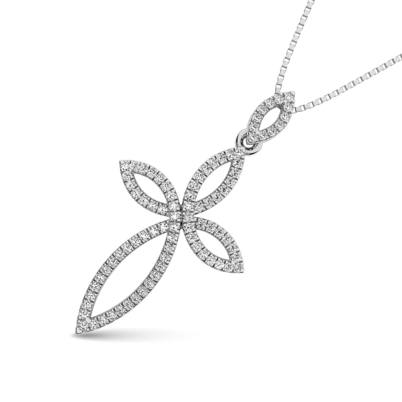Diamond 1/5 Ct.Tw. Cross Pendant In 10K White Gold