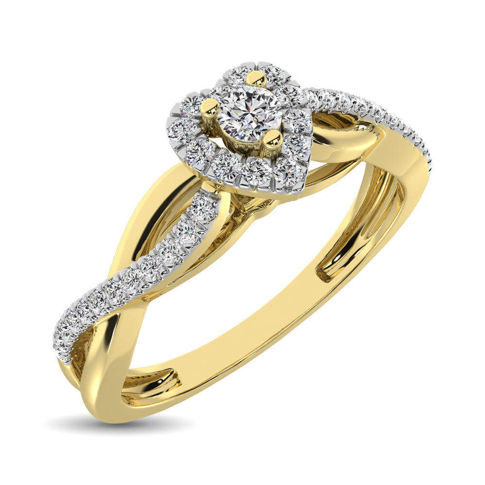 Diamond 1/5 Ct.Tw. Promise Ring In 10K Yellow Gold