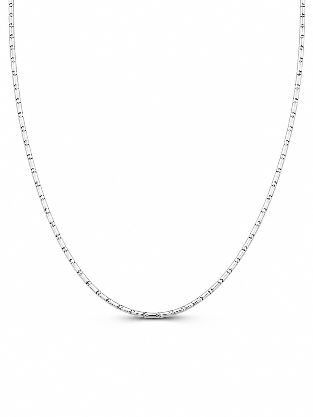 14KT White Gold 2 MM Bar Link Chain