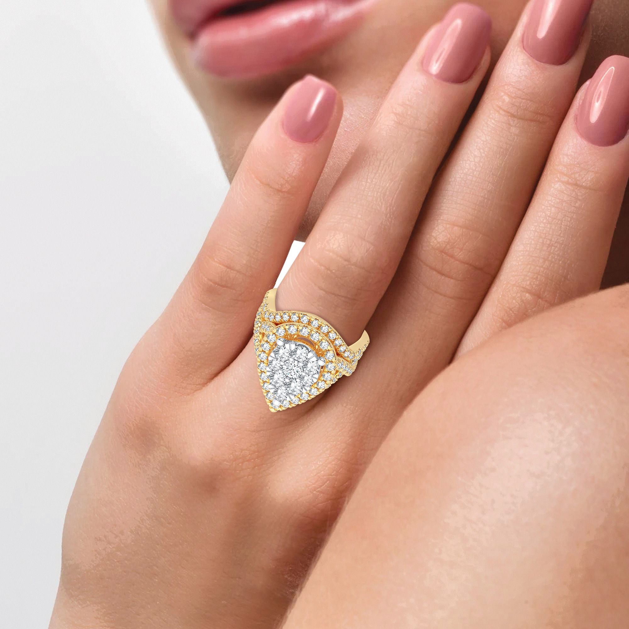 14K Yellow Gold Gorgeous 2.00Ct Diamond Bridal Ring