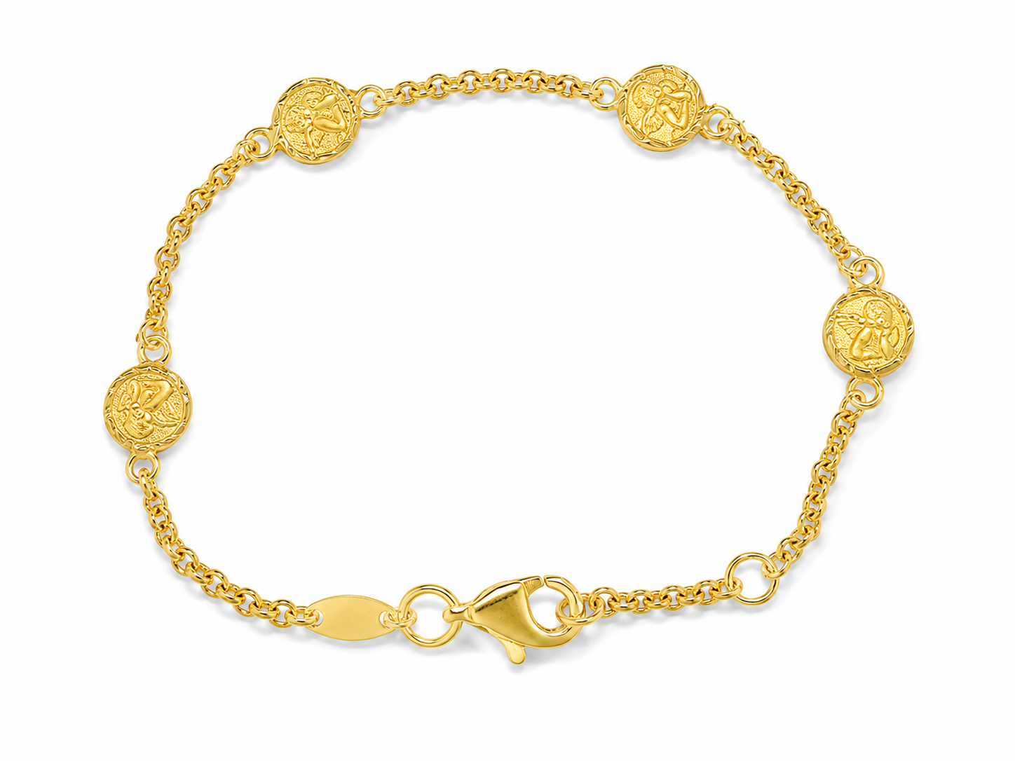 21KT Yellow Gold 2 MM Angel Kids Bracelet