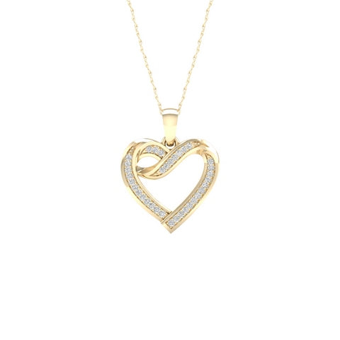 10K Yellow 0.10Ct D-Heart Charm (Chains Sold Separately)