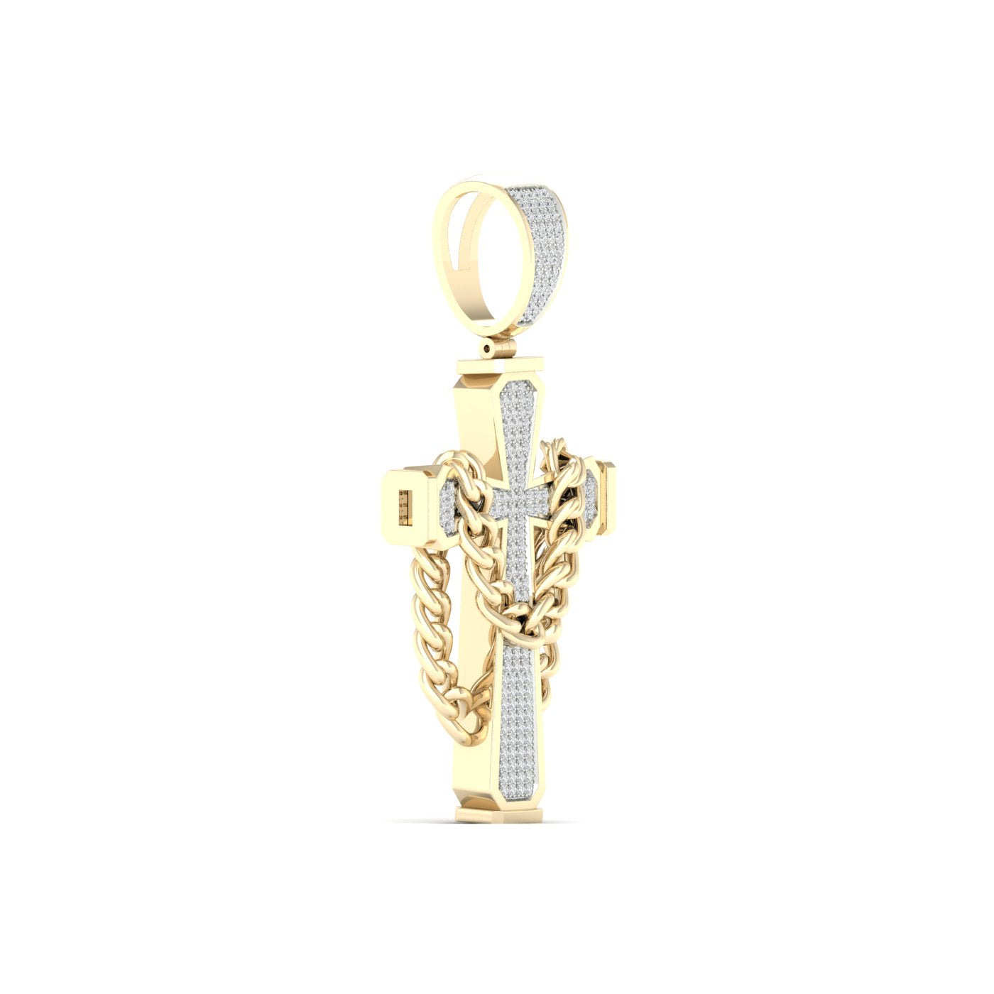10K Yellow Gold Dazzling 0.43Ct Diamond Pendant (Chains Sold Separately)