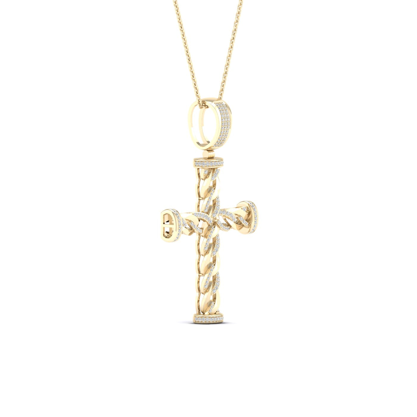 10K Yellow Gold Elegant 0.40Ct Diamond Pendant (Chains Sold Separately)