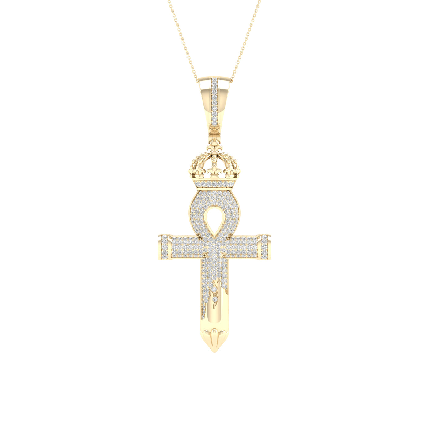 10K Yellow Gold Elegant 0.50Ct Diamond Pendant