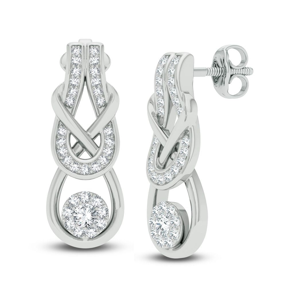 14K White Gold 0.50Ct Diamond Earring