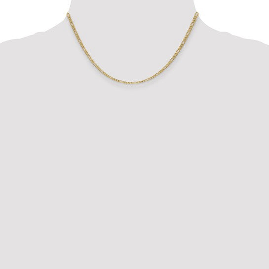 14k Yellow Gold 1MM Figaro Link Chains