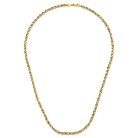14k Two Tone Diamond Cut Rope 1MM Chains