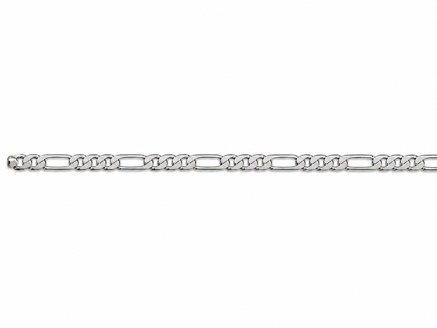 Sterling Silver Figaro Link 3.5 MM Ankle Bracelet