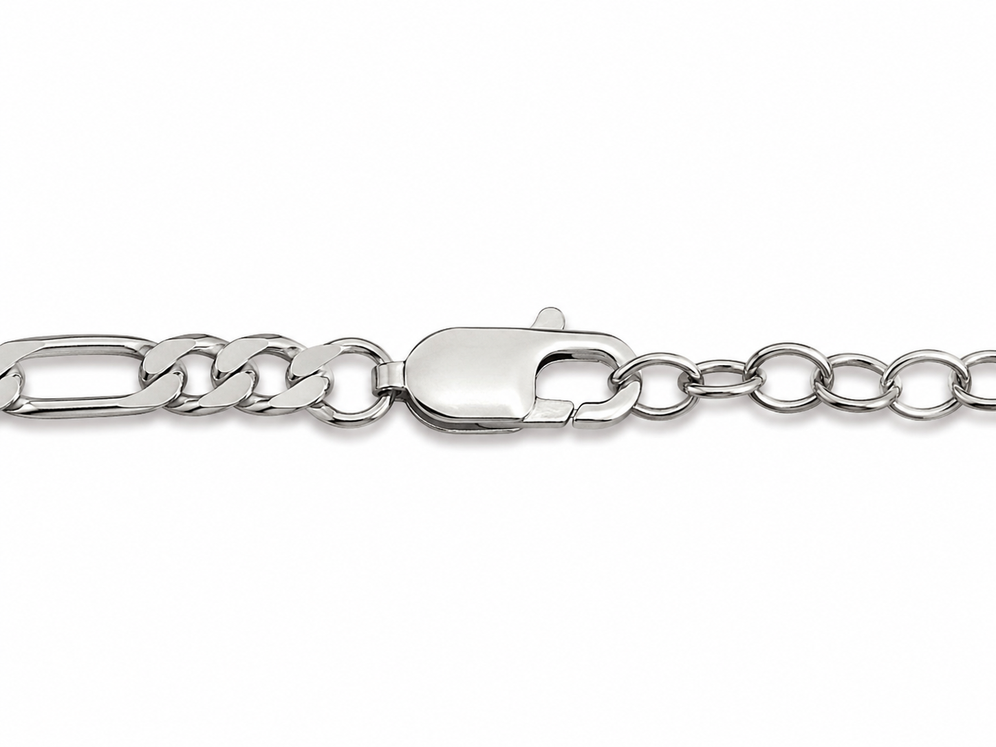 Sterling Silver Figaro Link 3.5 MM Ankle Bracelet