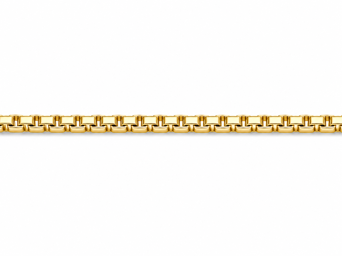 10KT Hollow Yellow Gold 2 MM Box Link Chain