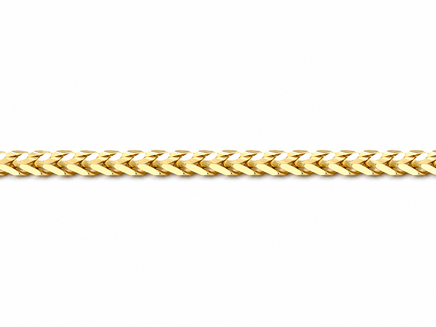 10KT Yellow Gold 2 MM Diamond Cut Franco Link Chain