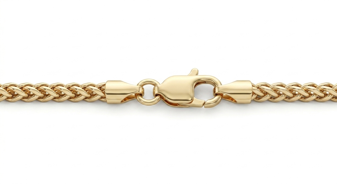 10KT Solid Yellow Gold 2 MM Franco Link Chain