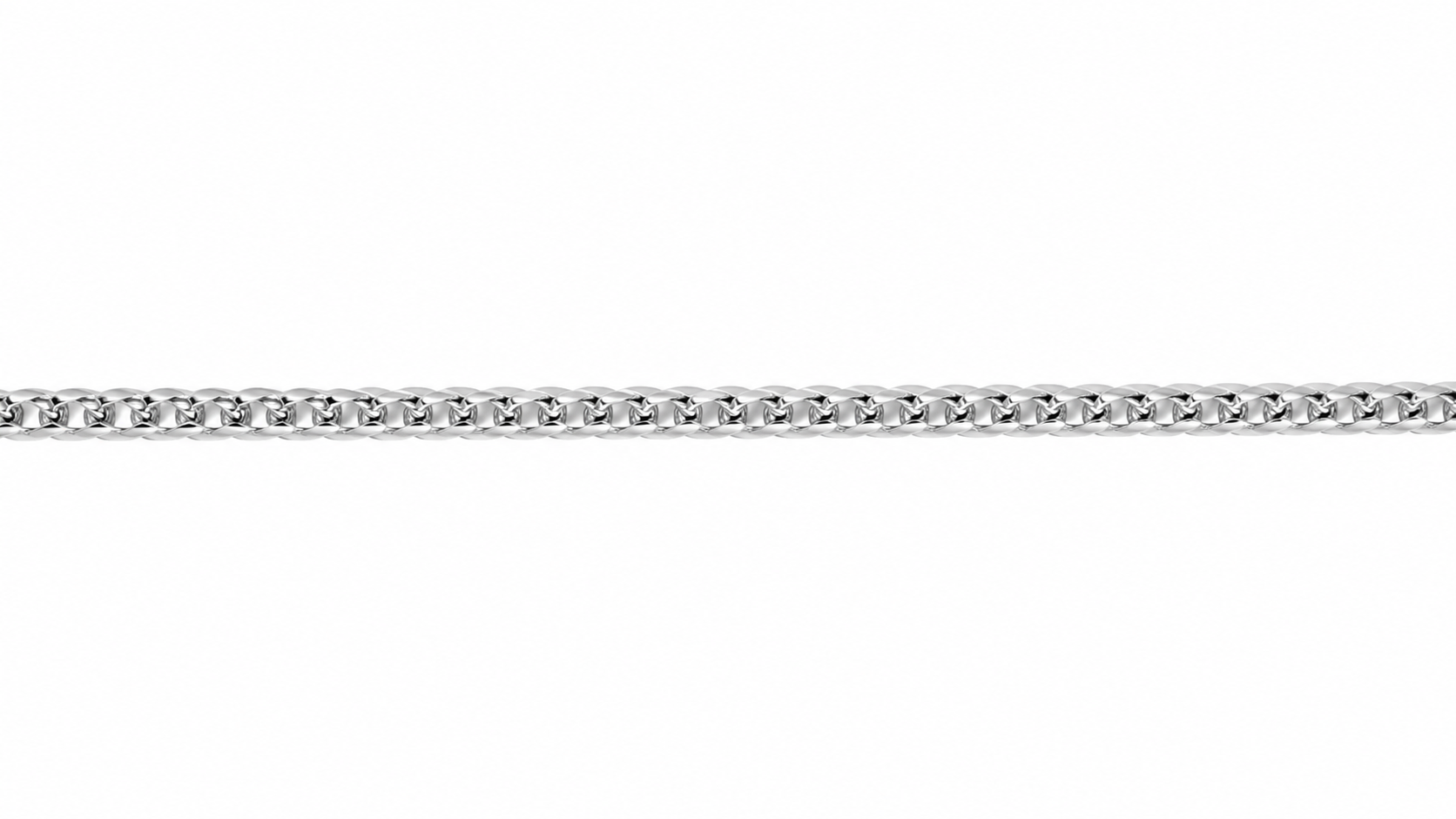 18KT Solid White Gold 2 MM Franco Chain