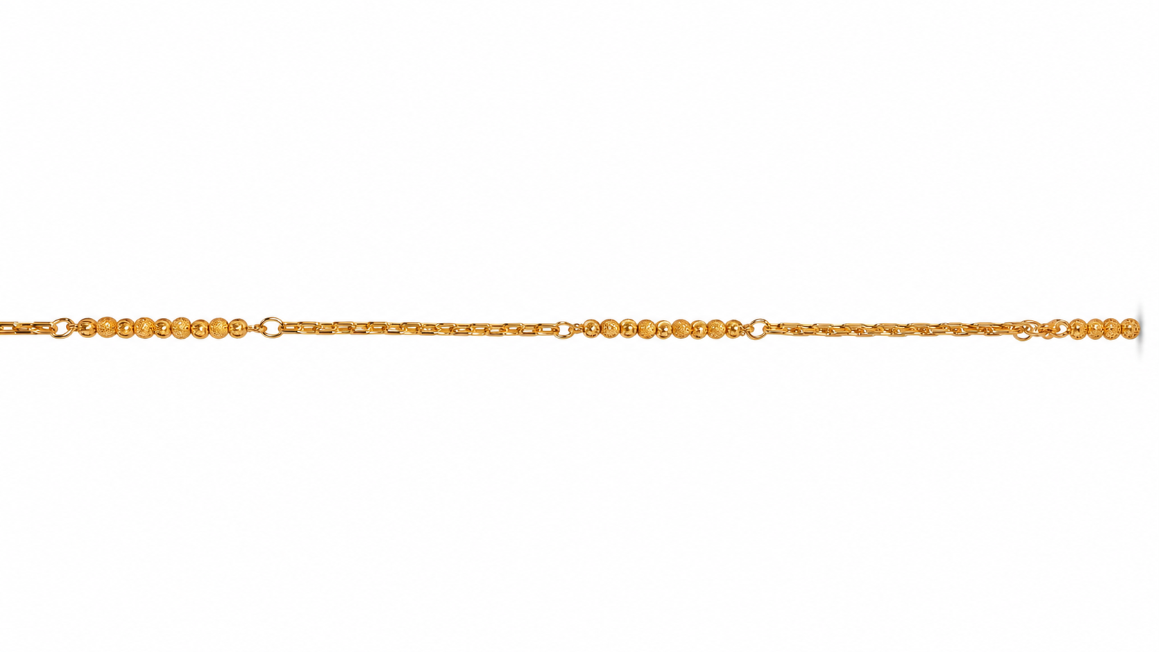 22KT Solid Yellow Gold Bead/Cable Link Chain