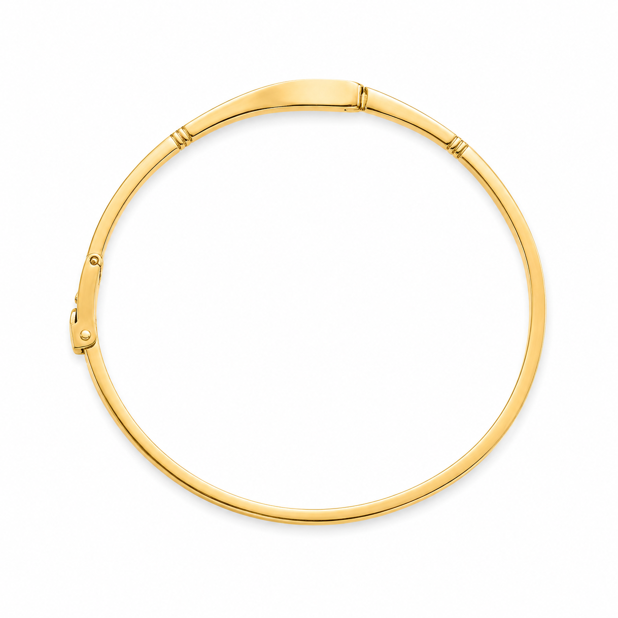 18KT Solid Yellow Gold Cubic Zirconium Kids Hinged Bangle Bracelet