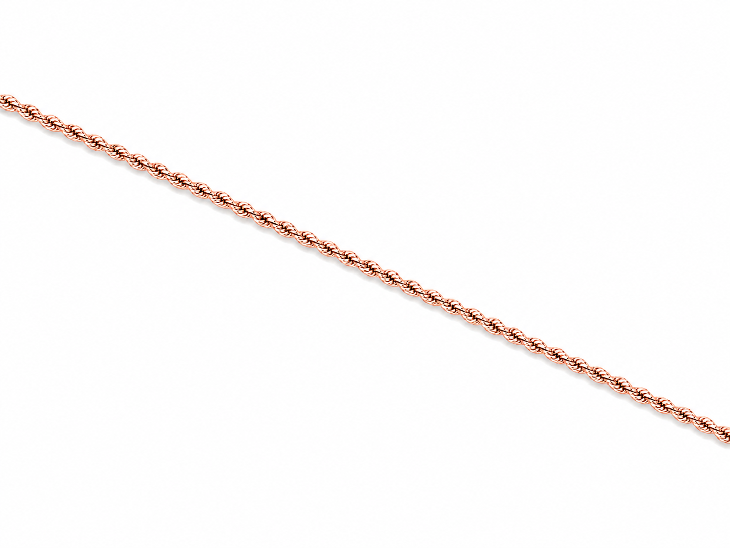 14KT Solid Rose Gold 1.5 MM Rope Chain