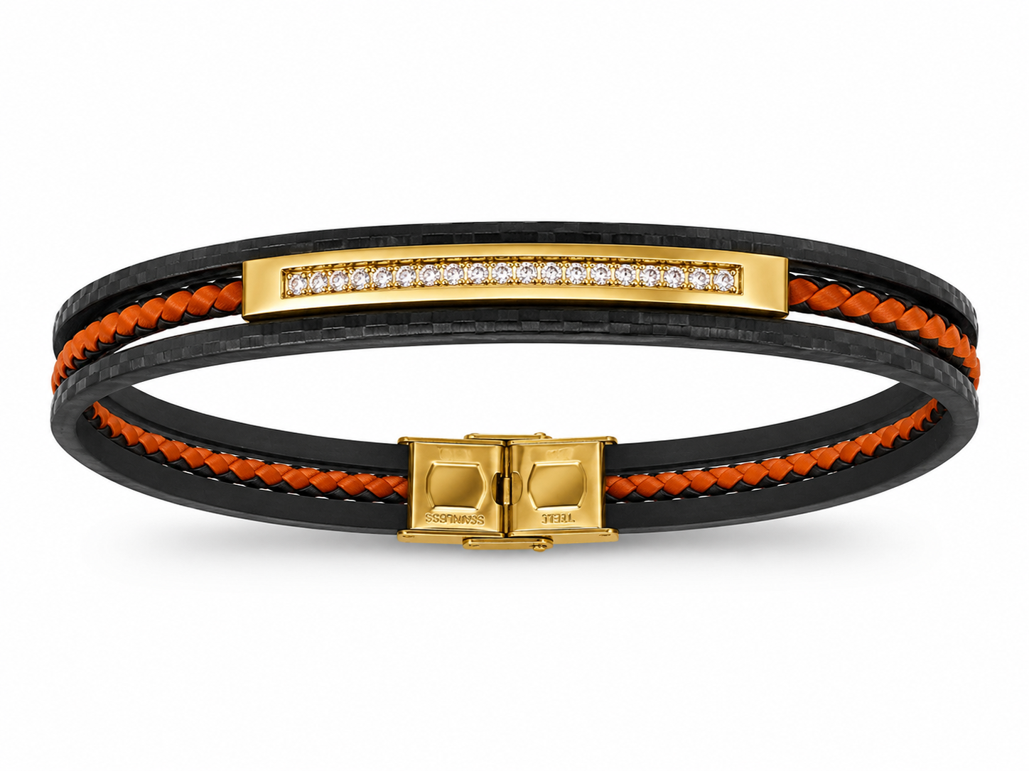 Stainless Steel Men Cubic Zirconium Bracelet