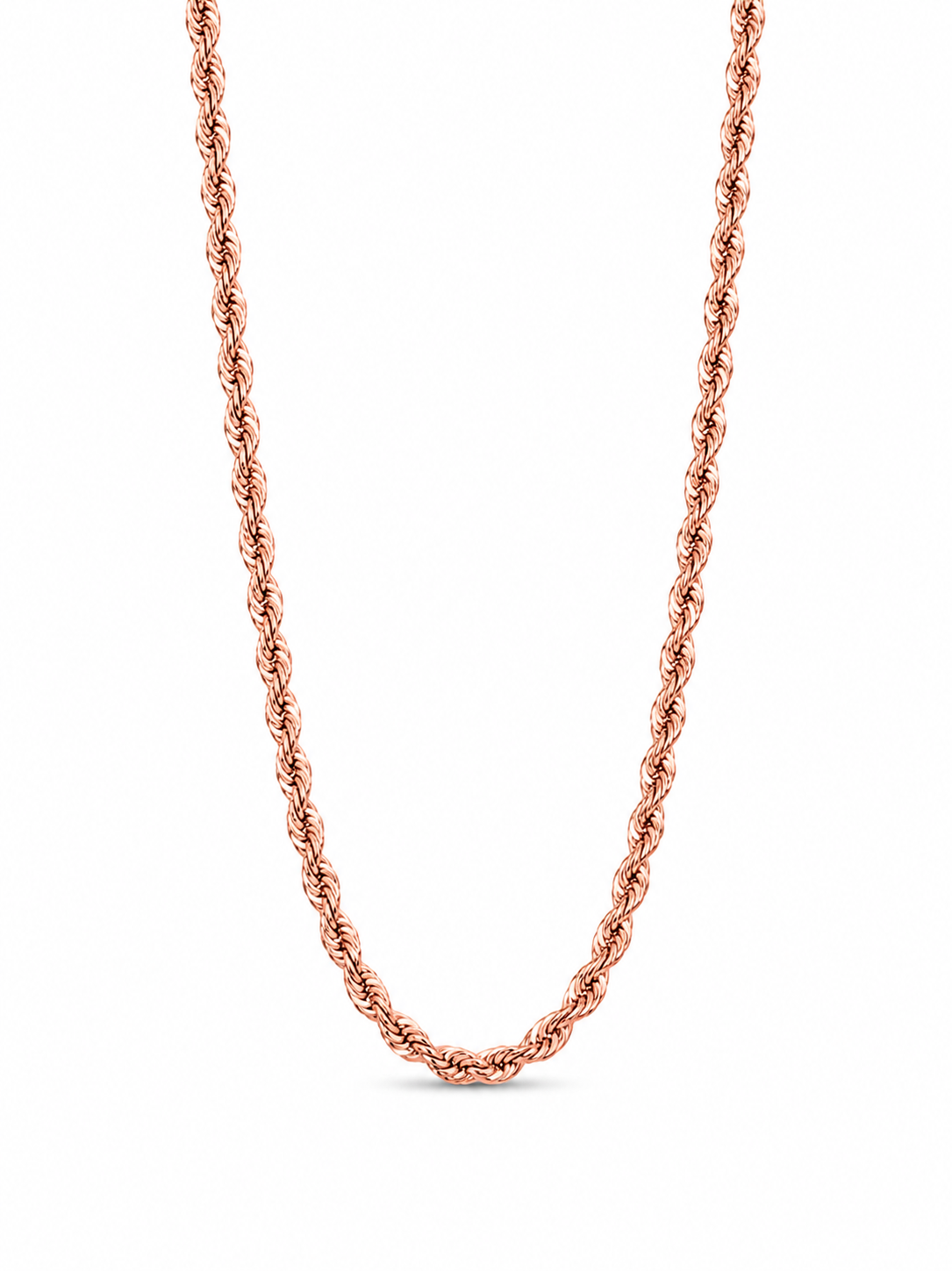 10KT Hollow Rose Gold 4 MM Rope Chain