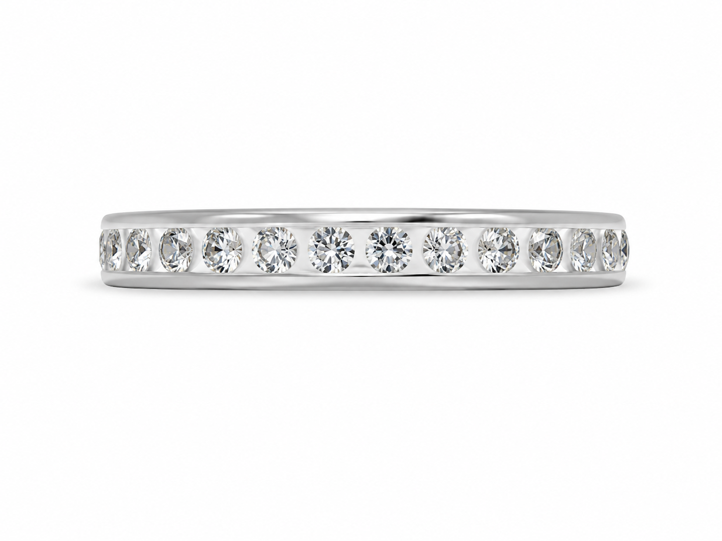 Stainless Steel Cubic Zirconium Band Ring
